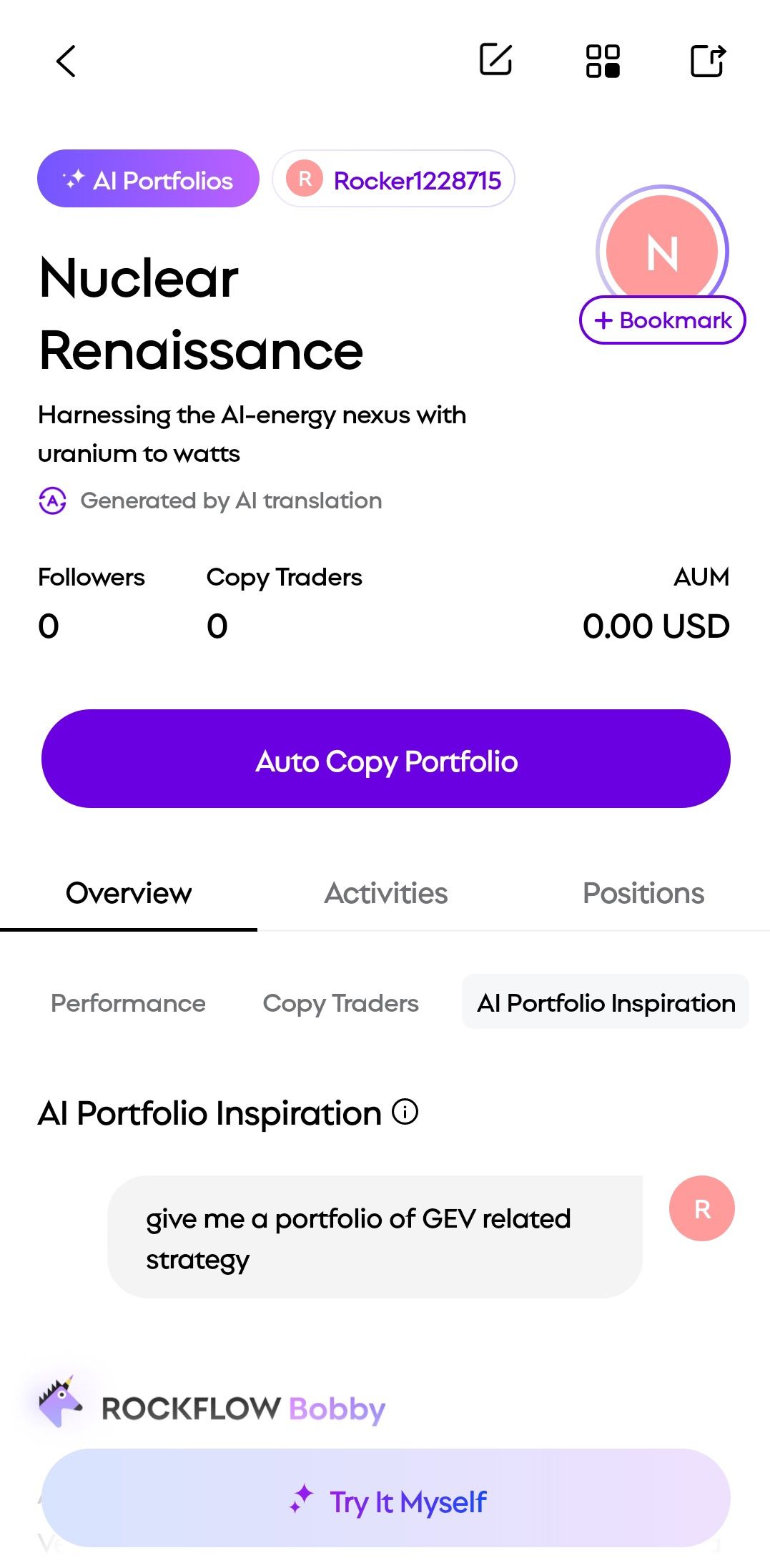 RockFlow AI Portfolio feature real use case