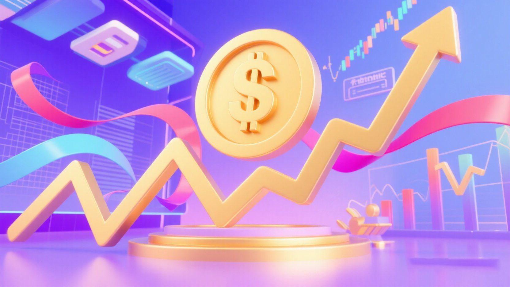 A futuristic cityscape representing the future of crypto trading with AI: A vibrant cityscape with holographic displays showing crypto charts and AI interfaces, symbolizing the integration of AI in future finance.